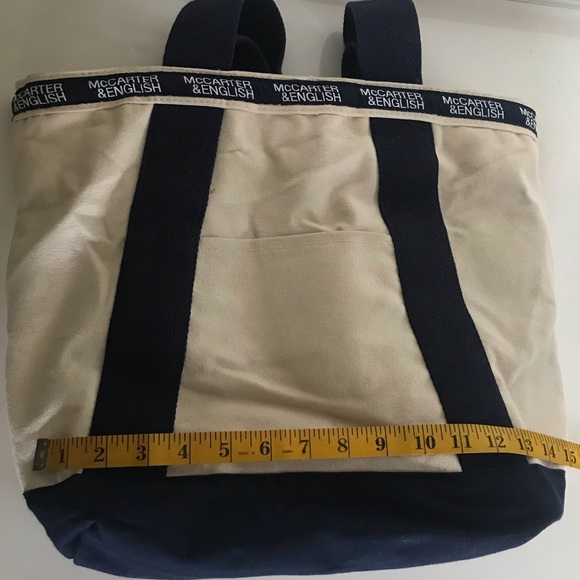 Canvas Tote Zip closure Cream/Navy McCarter&English - Picture 8 of 10